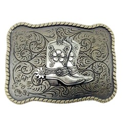 Horse Boots Belt Buckle Western Cowboy Native American Motorcyclist (BOT-02)