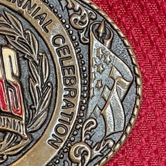 3.5&Prime; TEXAS SESQUICENTENNIAL BELT BUCKLE Numbered VINTAGE 1986 Brass metal Texoma