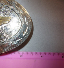 1942 U.S. ARMY AIR CORPS FORCE AVIATION WING PROPELLOR SILVER & GOLD BELT BUCKLE
