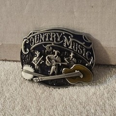 COUNTRY MUSIC BAND BANJO GUITAR COWBOY RODEO WESTERN BELT BUCKLE
