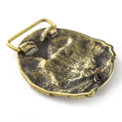 Belt buckle Fighting Knight, Medieval military solid brass belt buckle