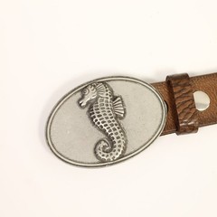 Oval Seahorse Metal Belt Buckle – Maritime Design for Interchangeable Belts
