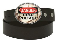 High Voltage Belt Buckle – Danger Grunge Handmade Artisan Buckle