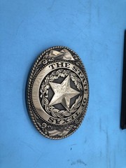 Vintage Tony Lama Belt Buckle Mens One Size Gold Texas Oval Western Brass Star