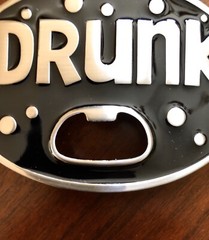 Drunk Funny Alcohol Bar Joke With Bottle Opener Metal Unisex Men’s Belt Buckle