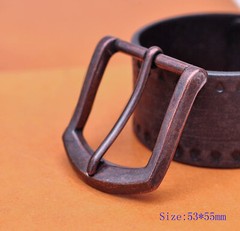 1-1/2&Prime; Antique Copper Heavy Square Single Prong Pin Clip Belt Buckle Replacement