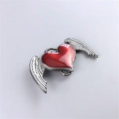 Vintage Enamel Heart Angel Wings Gurtelschnalle Boucle de ceinture