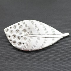 Feather belt buckle, peacock feather removable buckle dark silver-old silver