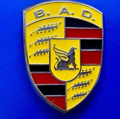 BAD B.A.D. Motor Company 1948 Belt Buckle Dragon Crest Shield Belt Buckle