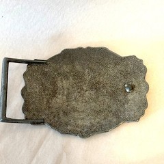 Pewter Livingston Wells & Co Gold Dealers Belt Buckle Circa 1970s