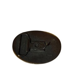 Men&rsquo;s Oval Belt Buckle Brown Tan Snakeskin Inlay Western Rustic Bronze Tone