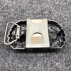 Antique Brushed Indian Chief Head Belt Buckle with Lighter, Stock in US
