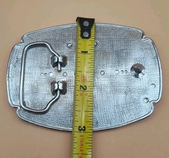 Black & Silver Two-Tone Belt Buckle Etched/Layered Design