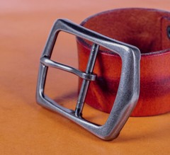 Heavy Duty Silver Finish Oblong Center Bar Belt Buckle Fits 1-1/2&Prime; Leather Belts