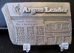 Argus Leader South Dakota&rsquo;s No. 1 Newspaper Route Achievement Pewter Belt Buckle