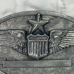 Vintage 1983 Buckle Connection Senior AAF USAF Pilot Wings Belt Buckle Silver
