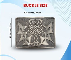 Scottish Kilt Belt Buckle Celtic Knot Thistle High Quality Antique Finish
