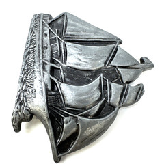 Vintage Belt Buckle Sail Boat Sailboat Ship Pirate Ship