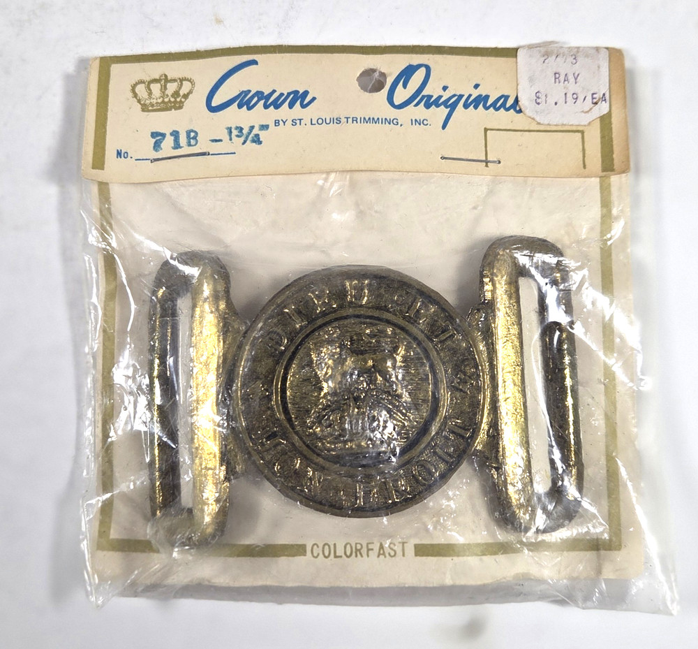Vintage Reproduction « Dieu Et Mon Droit » God And My Right Belt Buckle Orig Pkg