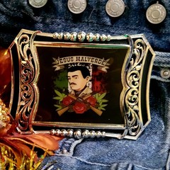 Jesus Malverde Western Belt Buckle Handcrafted Zinc Alloy Accessory For Men