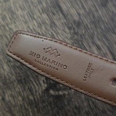 MIO MARINO Men&rsquo;s Brown Leather Belt 42&Prime; Silver Buckle