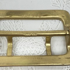 Vintage Jay Pee Solid Brass Belt Buckle Double Prong 1.5″ Made in Taiwan R.O.C.
