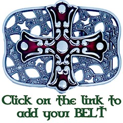 Gothic Cross Belt Buckle Metal Biker Pewter Style Heraldic