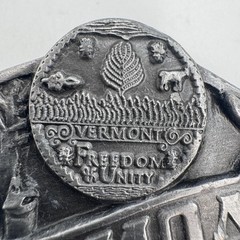 Vintage 1986 Siskiyou Vermont State Belt Buckle T-55 Freedom & Unity Made in USA