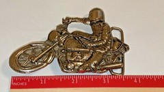MOTORCYCLE BELT BUCKLE SILVER TONE