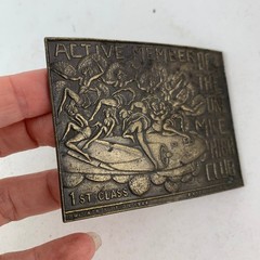 Vintage 1949 One Mile High Club Member Belt Buckle Art Deco Bronze Tone Lewis