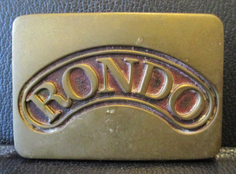 RONDO Trademark Logo Citrus Soda Pop Belt Buckle 1978 Vintage Advertising BTS