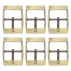 6 Pcs 1 Inch Single Prong Buckles Square Center Bar Buckles, Bronze