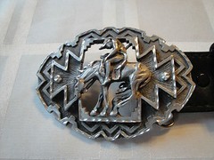 End of Trail Pewter Buckle & Leather Belt- Made in USA by Enchantment