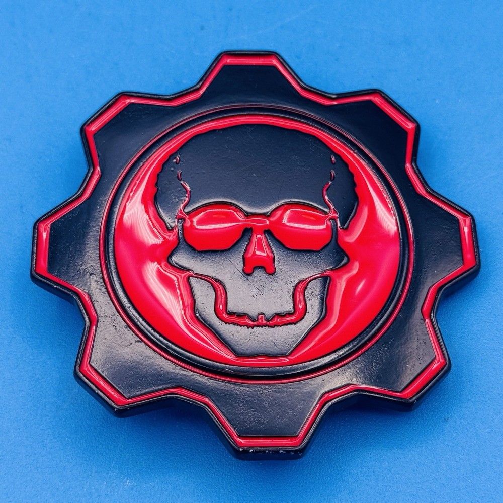Gears of War Skull Cog Belt Buckle Gamer Epic Games 2007 Black & Red