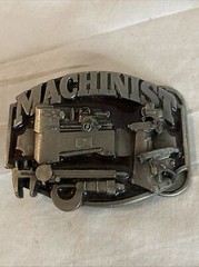 Vintage 1987 Siskiyou Buckle Co Machinist Belt Buckle R-50 Made In USA