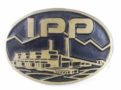 IPP Intermountain Power Project Brass Belt Buckle By Dyna Buckle 4116