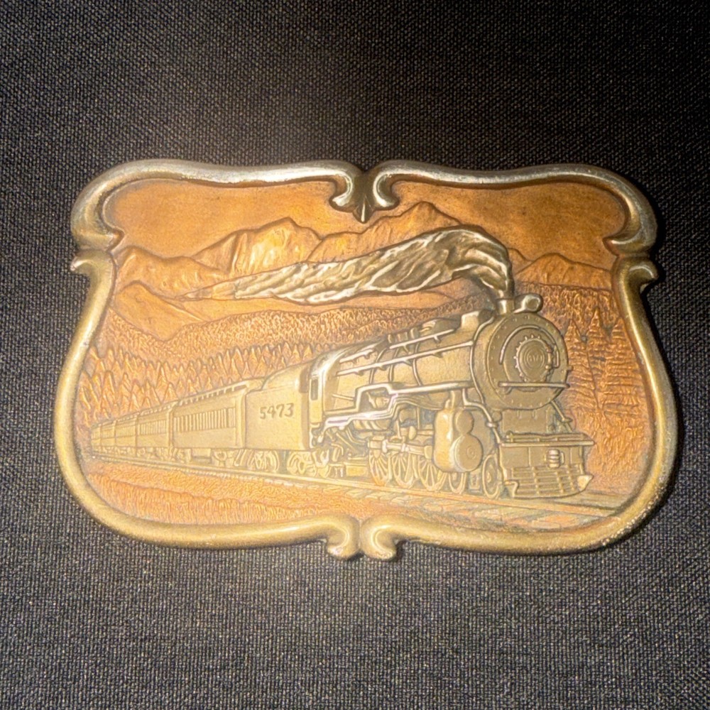 Vintage 1984 Bergamot Brass Works U-149 Steam Train 5473 Belt Buckle