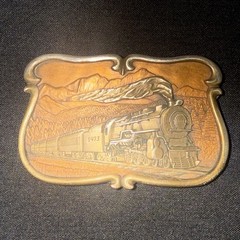 Vintage 1984 Bergamot Brass Works U-149 Steam Train 5473 Belt Buckle