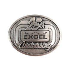 Excel 25th Anniversary Belt Buckle Silver Tone Oval Limited Edition 1985