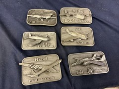 Vintage Buckle Connection Belt Buckles Military Aircraft Lot Of 6 WW2 Planes