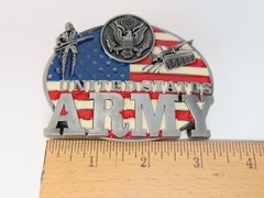 United States Army American Flag Belt Buckle Enameled Metal New