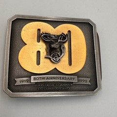 Vintage John Deere 80th Anniversary Belt Buckle Columbus Ohio 1912-1992 #699