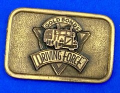 Gold Bonds Driving Force Semi Big Rig Tractor Trailer Driver belt buckle