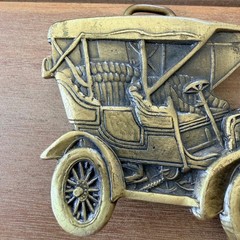 Vintage Stamar Boston Solid Brass Antique Ford Car Belt Buckle Automobile Relief