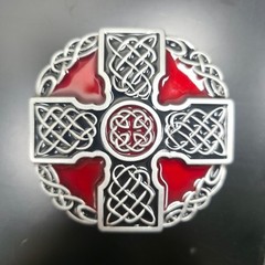 Metal Round Celtic Cross & Knotwork Belt Buckle – Open Box / New Old Stock