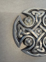 Celtic Knot Iron Cross Black Enamel Belt Buckle B10