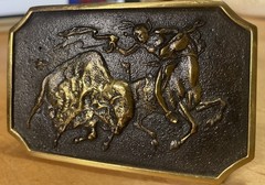 1975 American-Indian Numbered Collection Heritage Solid Brass Belt Buckle VTG