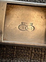 Webster Co vintage sterling silver engine stripe monogram belt buckle