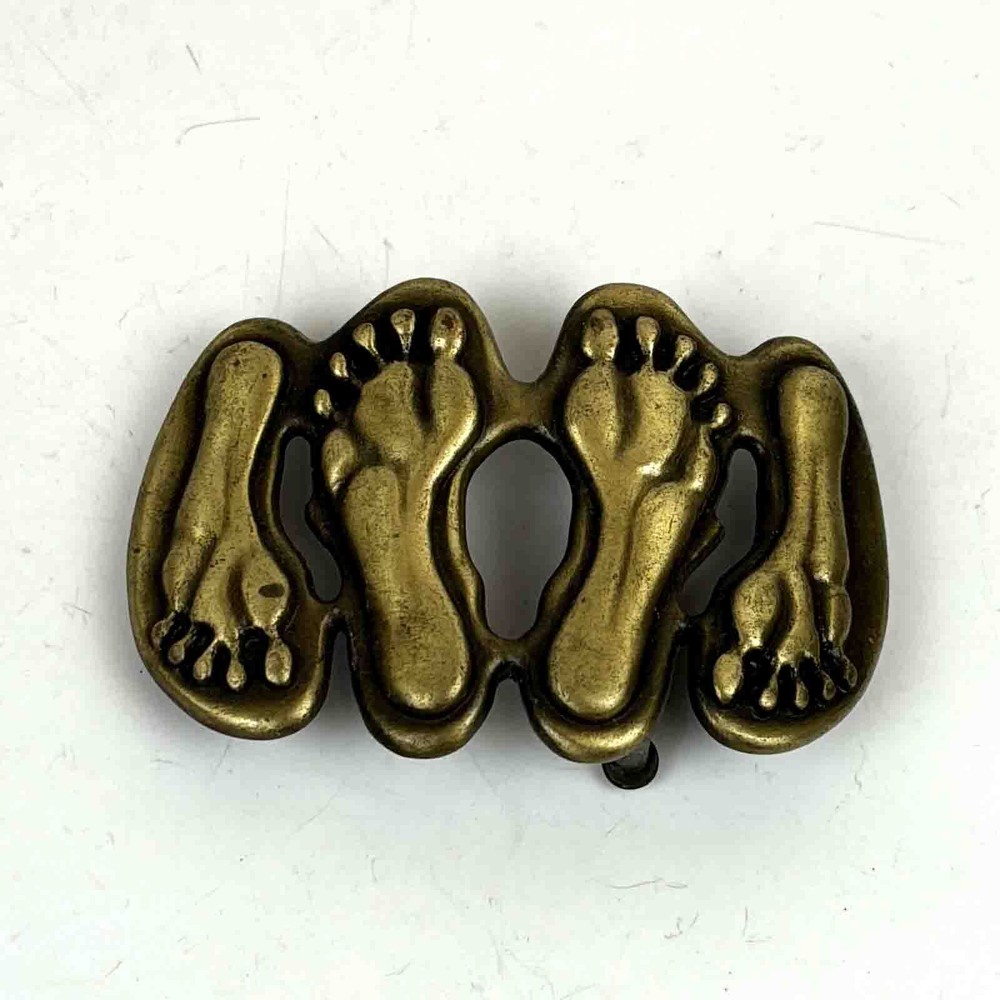 Belt buckle buckle « feet top/bottom » for 4 cm wide removable belts, unused