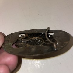 Vintage Flower Oval Belt Buckle – Stamped –
